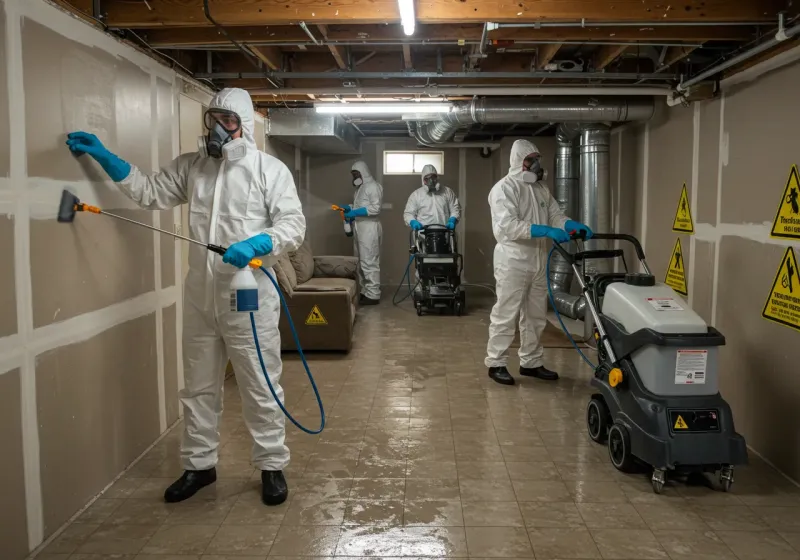Basement Moisture Removal and Structural Drying process in Princeville, HI
